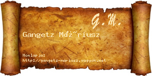 Gangetz Máriusz névjegykártya