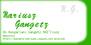 mariusz gangetz business card